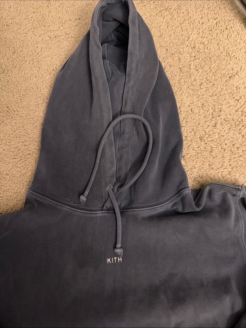 Kith womens Dark Charcoal Crewneck Hoodie with Subtle Logo